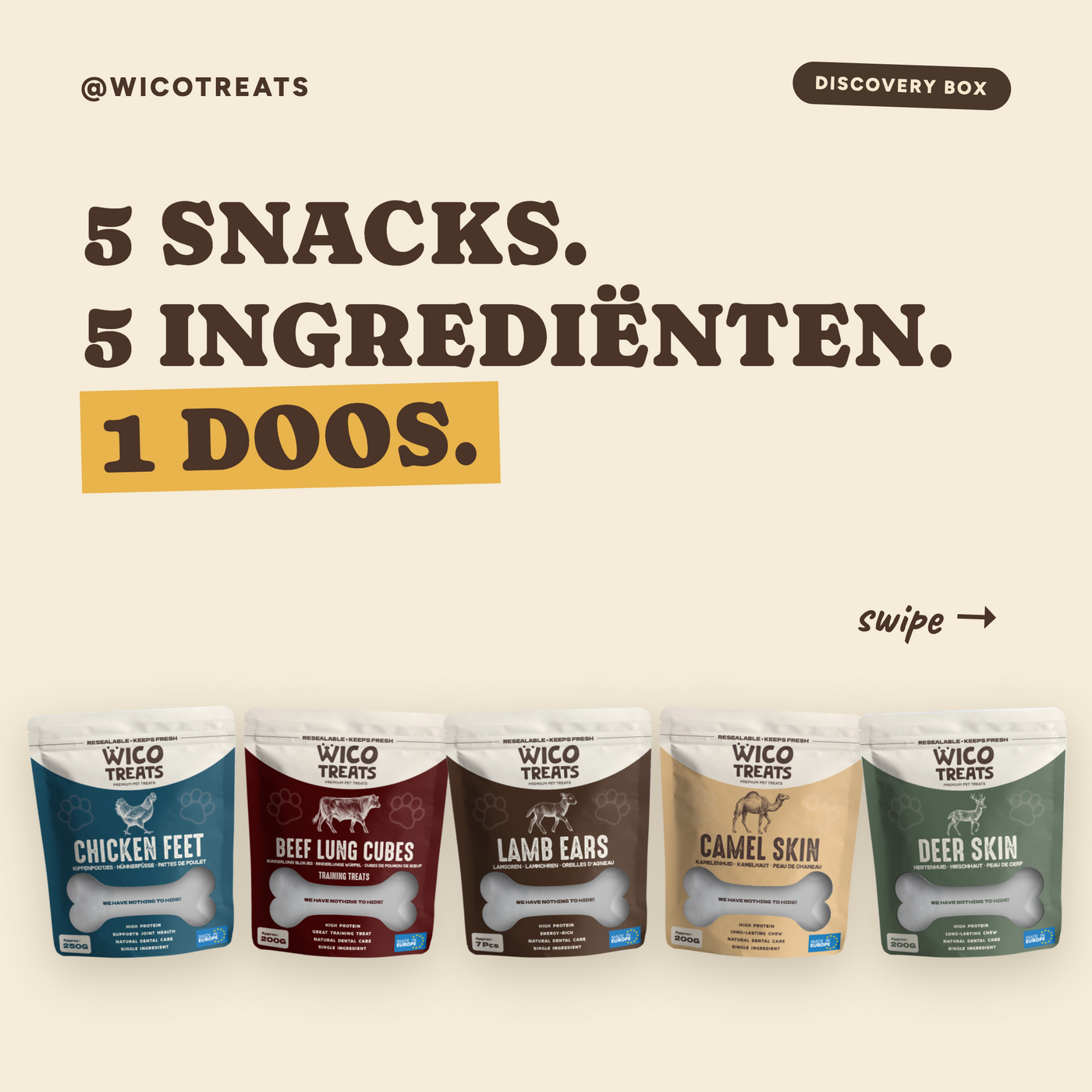 Discovery Box Hond | 5x Natuurlijke Snacks