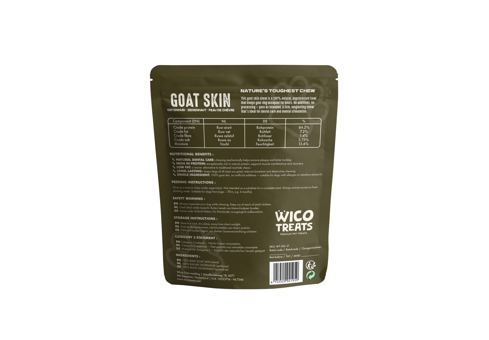Geitenhuid - 200g - WicoTreats