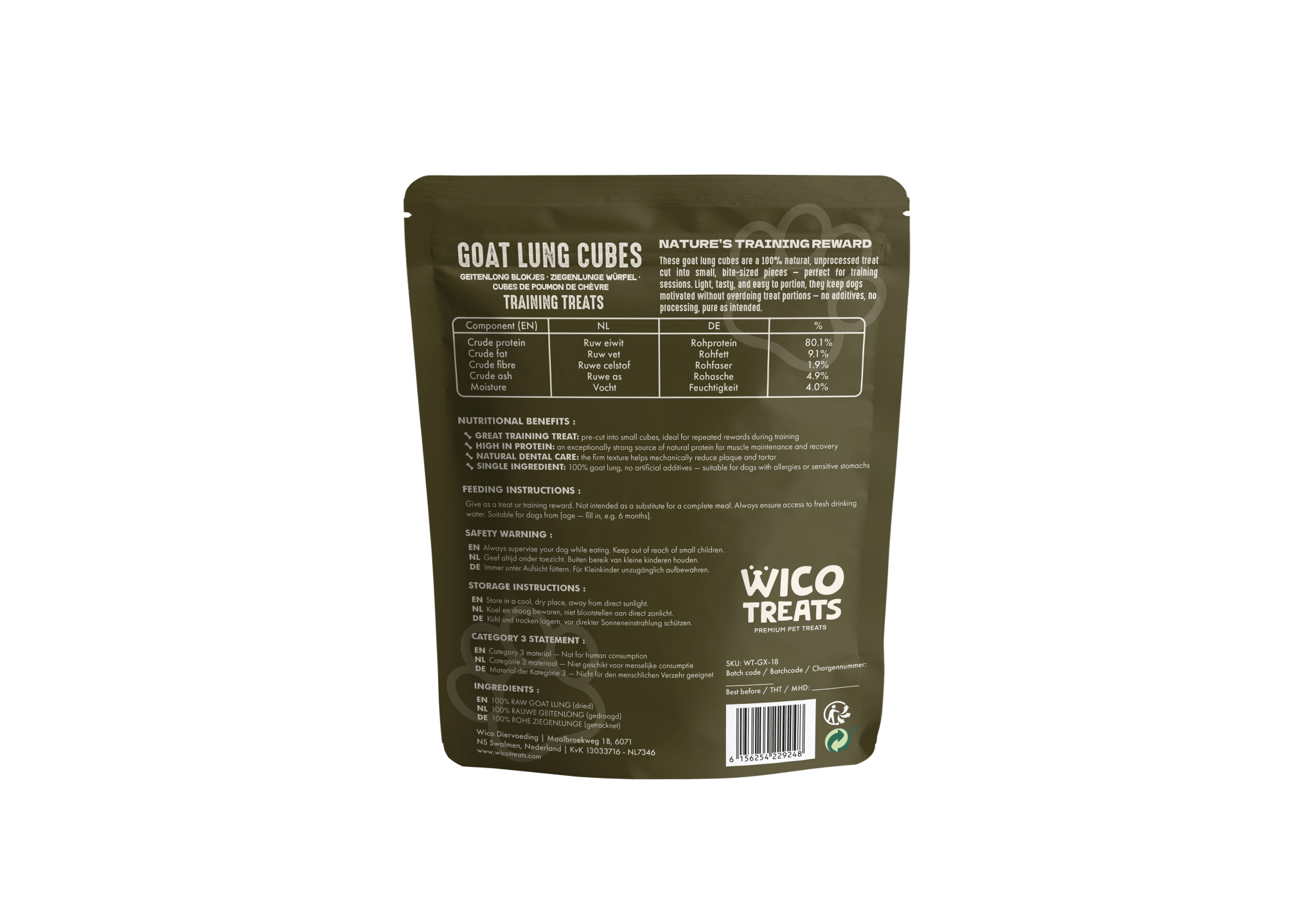Geitenlong Cubes – 200g - WicoTreats