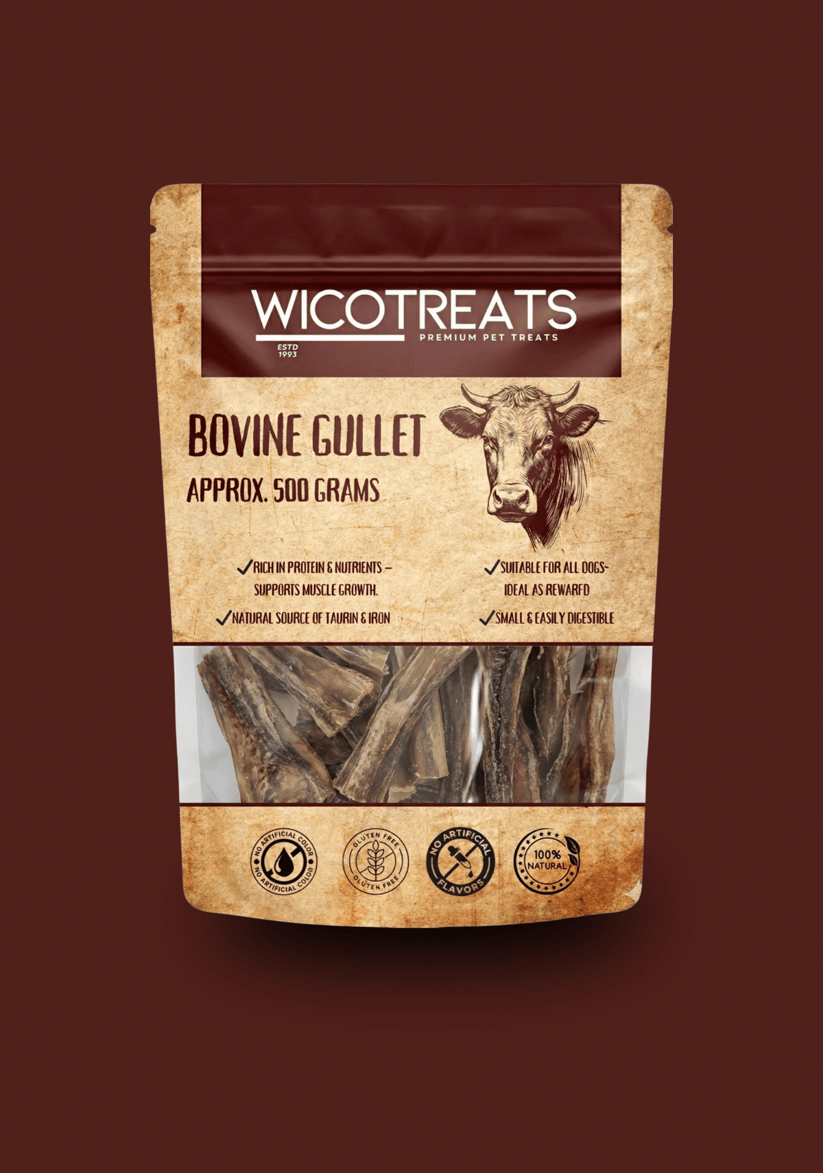 Carne piatta di manzo – 500g | Snack naturale da masticare per cani