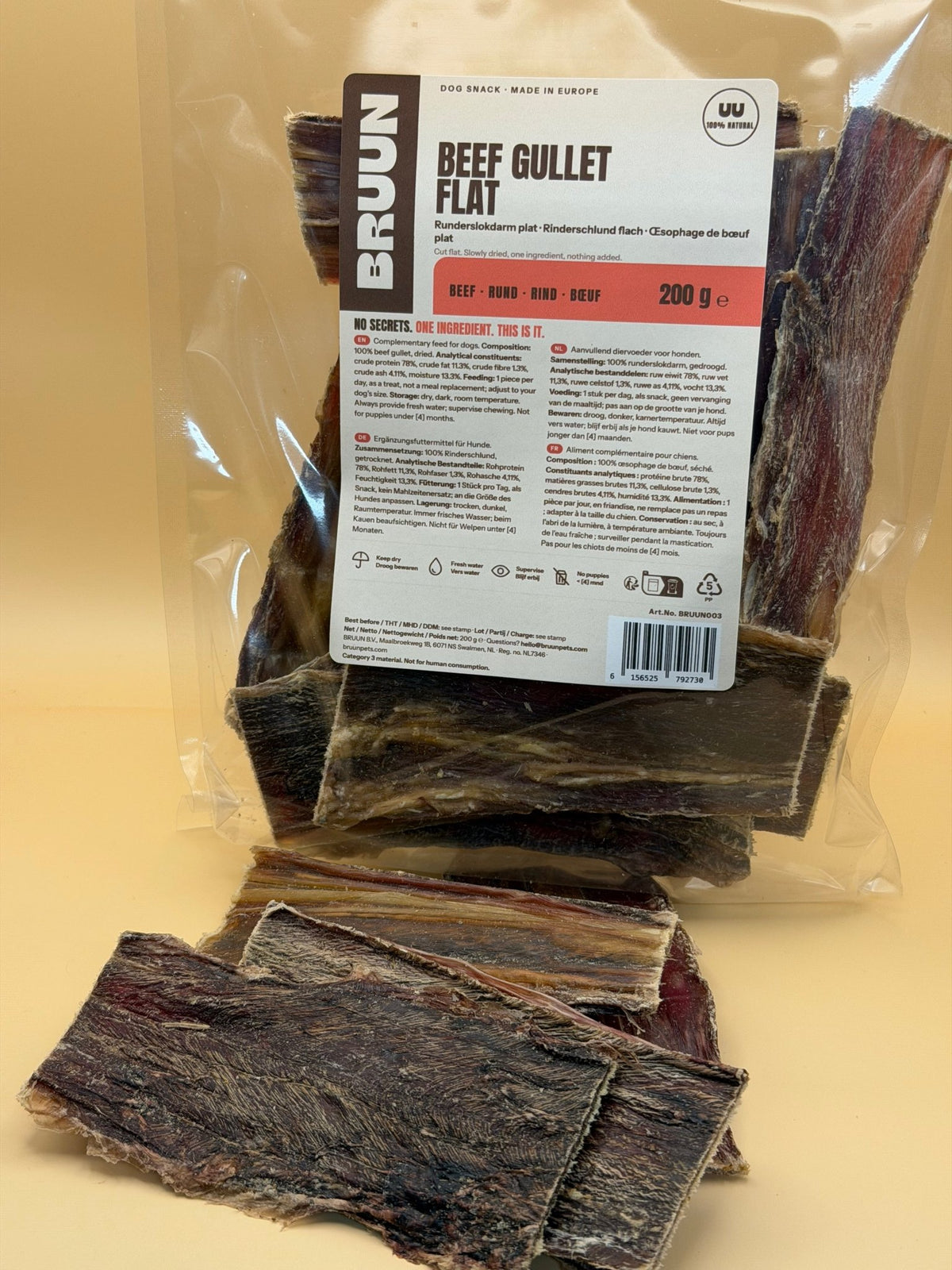 Runderslokdarm plat 200 g - WicoTreats