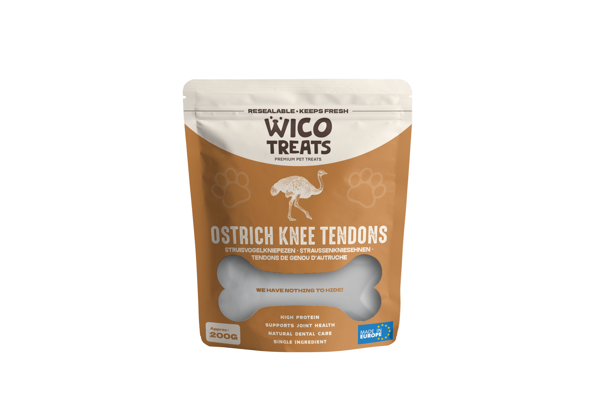 Struisvogel Kniepezen – 200g - WicoTreats