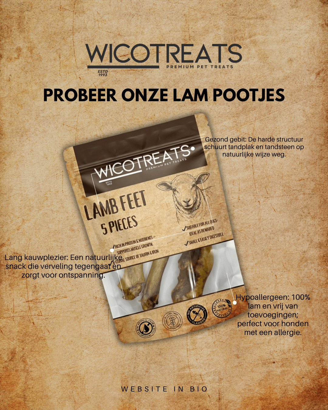 WicoTreats Lamspoot (5 stuks) - WicoTreats