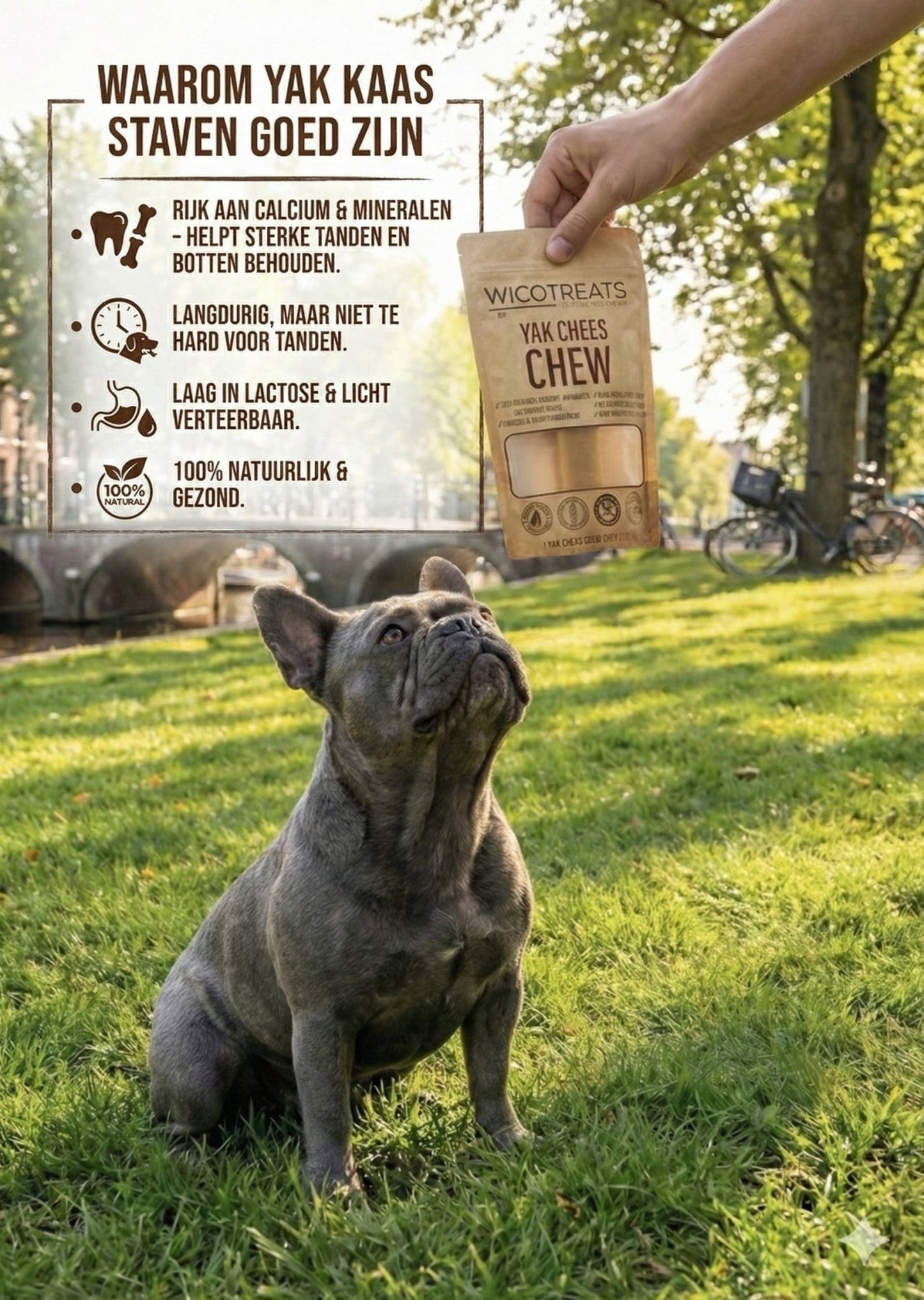 WicoTreats Yakkaas Staaf L – 100% Natuurlijke Hondensnack | 110–135g - WicoTreats